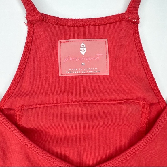 Free People Movement Hot Shot Onesie Coral Red Jumpsuit Romper size Medium - Picture 4 of 7